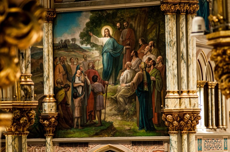A painting of the Sermon on the Mount